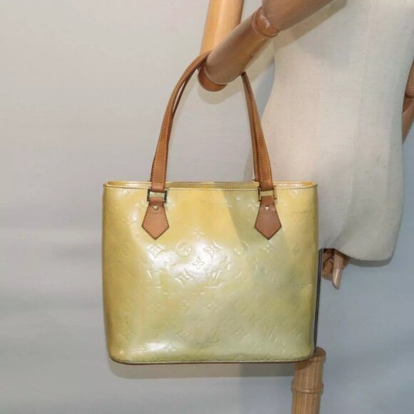 LOUIS VUITTON Monogram Vernis Houston Hand Bag Gris M91053 LV Auth - Picture 1 of 16